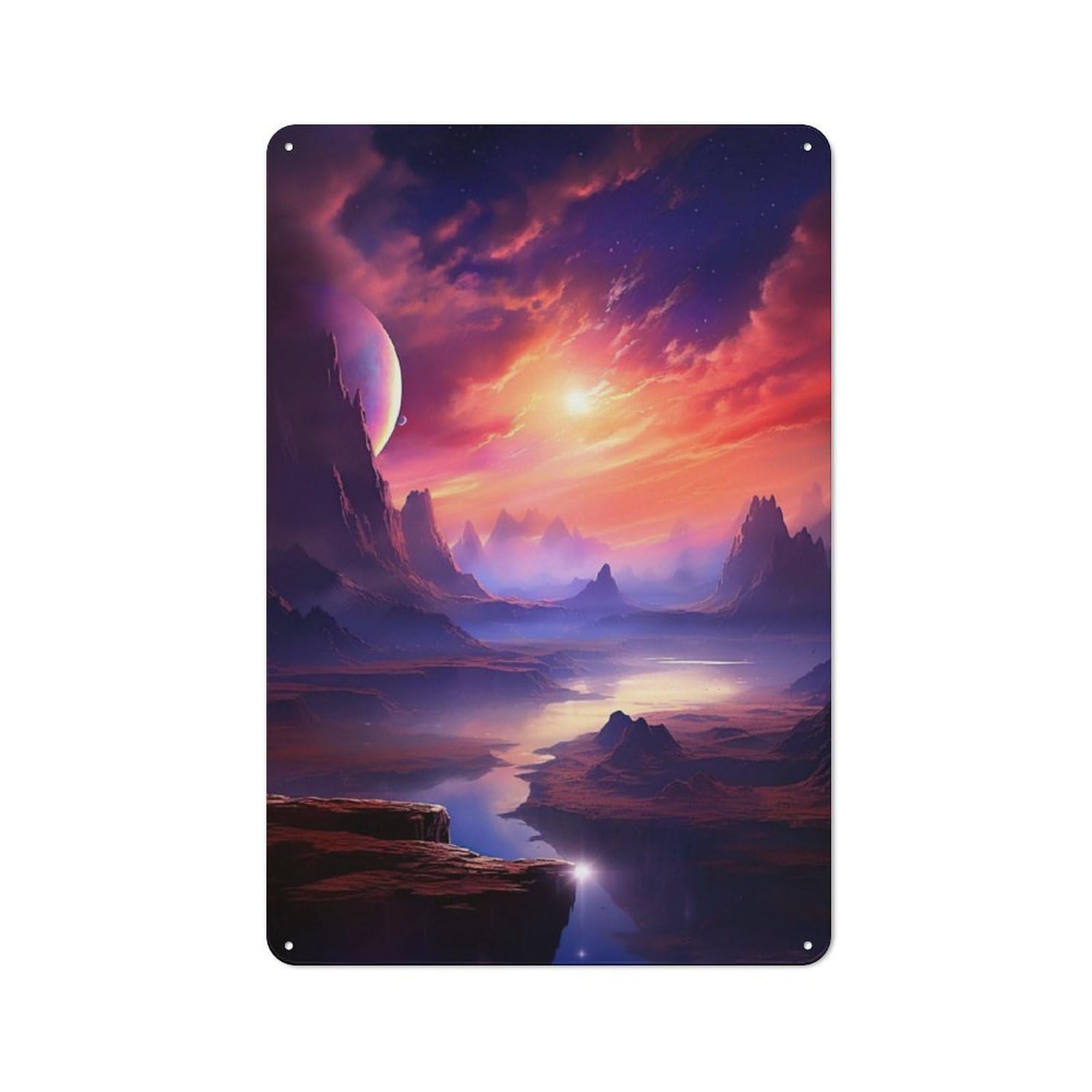 Junmoney Twilight Of Universe Vintage Metal Plaque 30X20cm For Man Cave Or Games Room, For An Autumn Update To Man Cave And Games Room