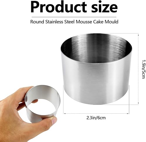 Miniatura 8 de DOERDO - Cortador de galletas, cortador de bolas de masa de acero inoxidable, molde redondo para galletas, fondant, donas, 3 x 3 pulgadas