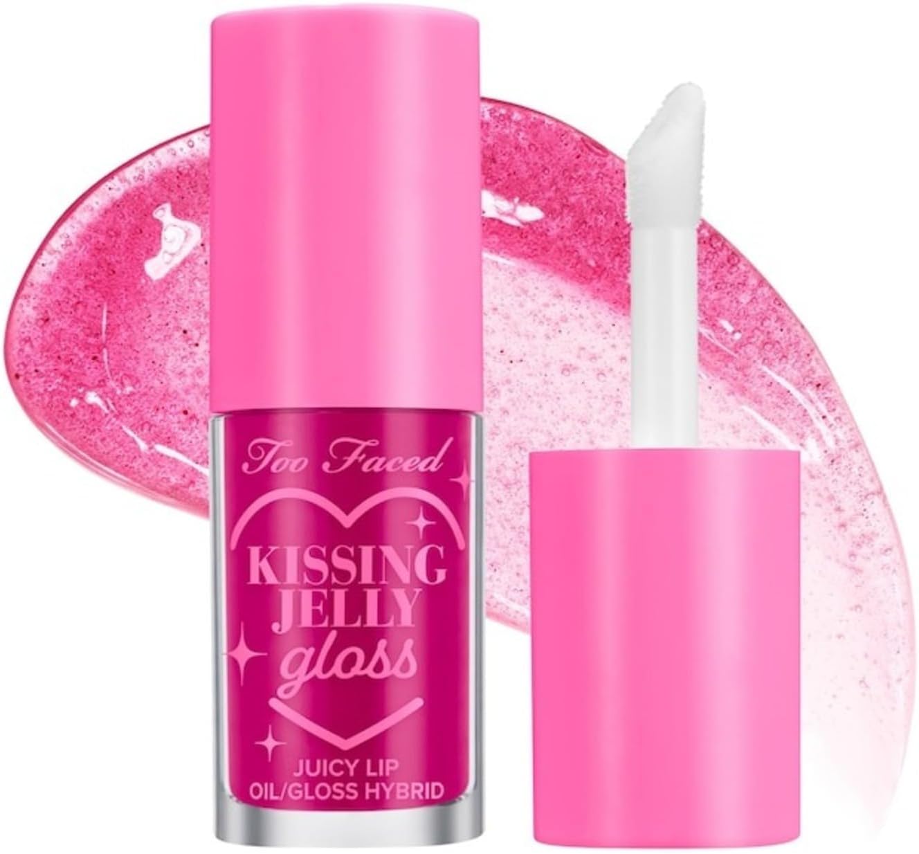 TOO FACED Kissing Jelly Lip Oil Gloss - Juicy Lip Oil/Gloss Hybrid Raspberry - Electric Fuschia 0.15 oz