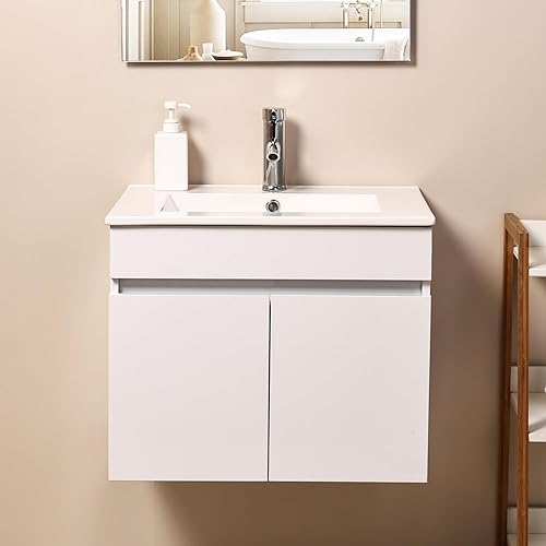 outdoor basic 24" Modern Bathroom Vanity with Ceramic Basin and