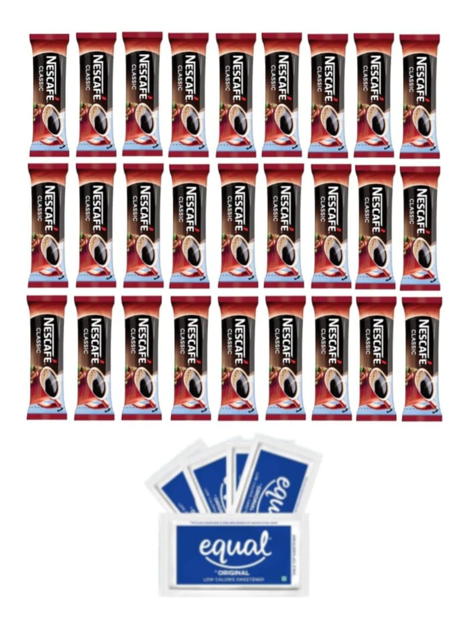 Newrise Nescafae Classic Instant Coffee Sachet | Pouch Pack Of 120 Pcs + 5 Pcs Low Calories Sugar Sachet (B0D5R63Y1Y) Amazon Price History, Amazon Price Tracker