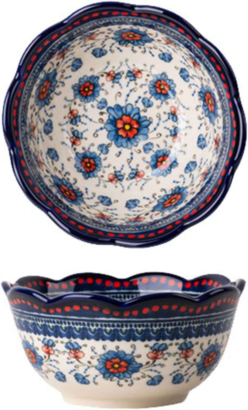 Suppenschale, Keramik-Müslischale, 2 Stück, kleine Suppenschale, mikrowellen- und ofenfest. Blauer Sorrel-15,2 cm (Größe: 15,2 cm)
