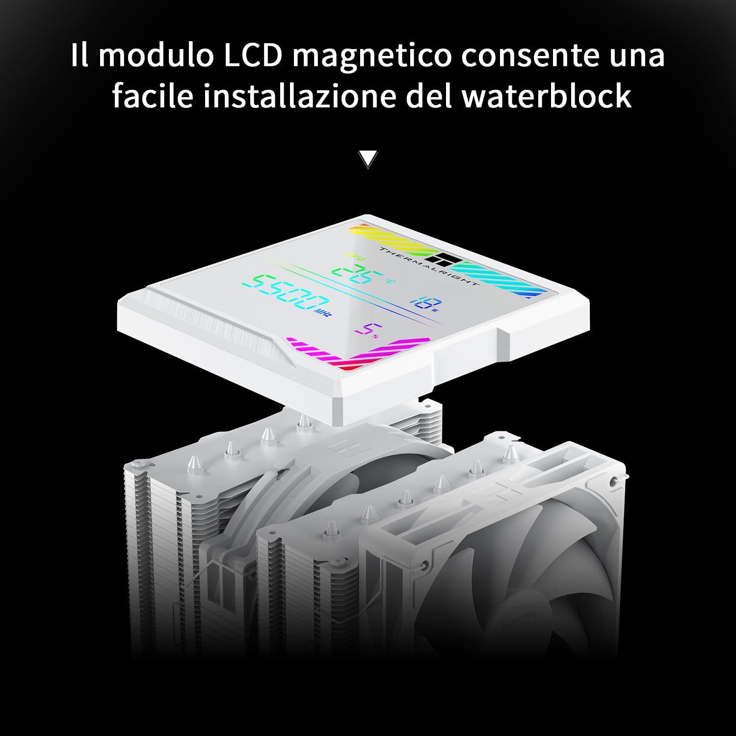 TR -Peerless Assassin 140 Digital White, ventole doppie PWM con velocità di 1850 rpm, supporto Intel lga1700/1851/115X/2011/1200, AM: AM4/AM5