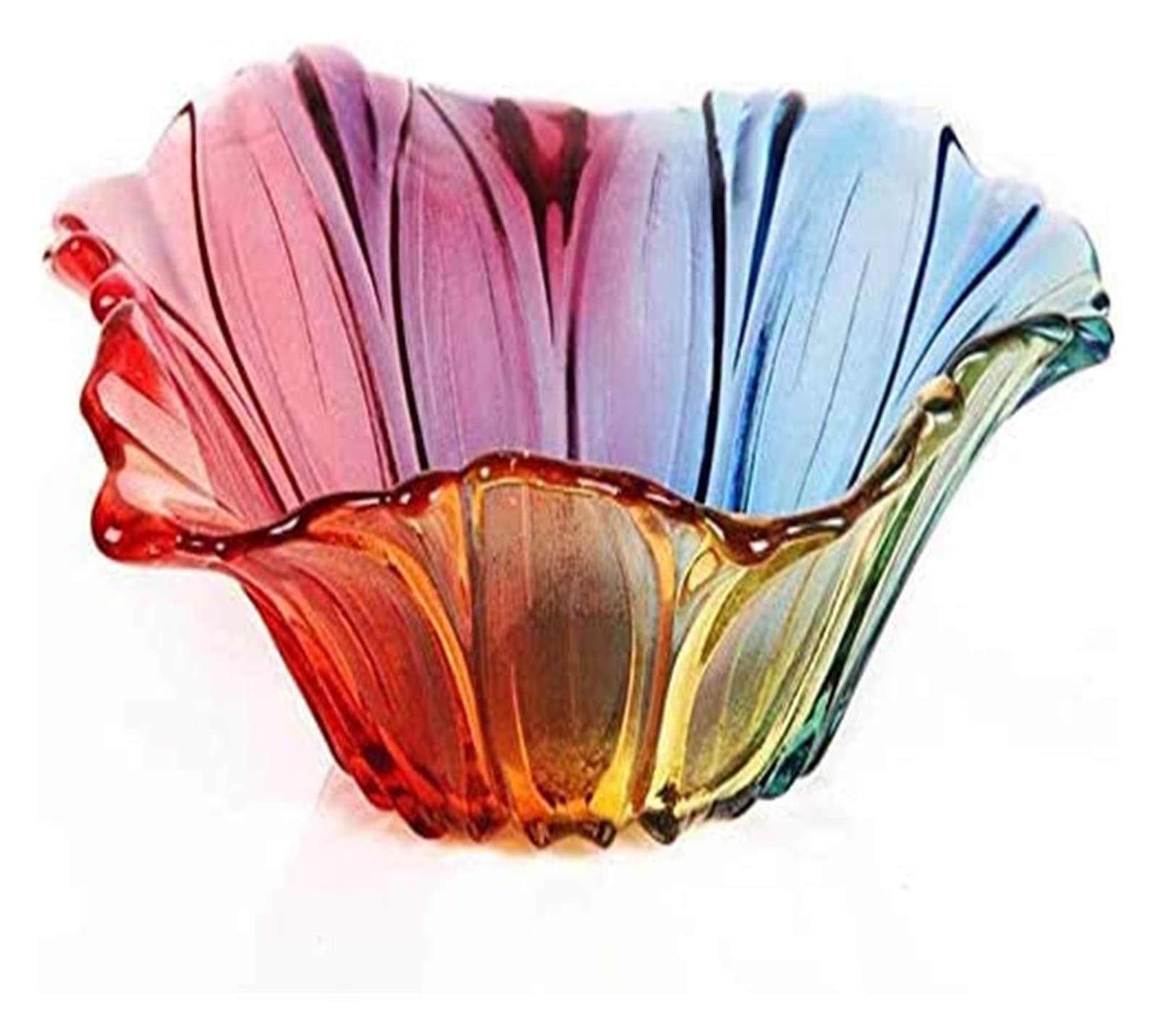 LKLNKVL Fresh Fruit Platter, Fruit Stand Tray Dish -Free Glass European Style Fashion Creative Glazed Plate Dried Plates