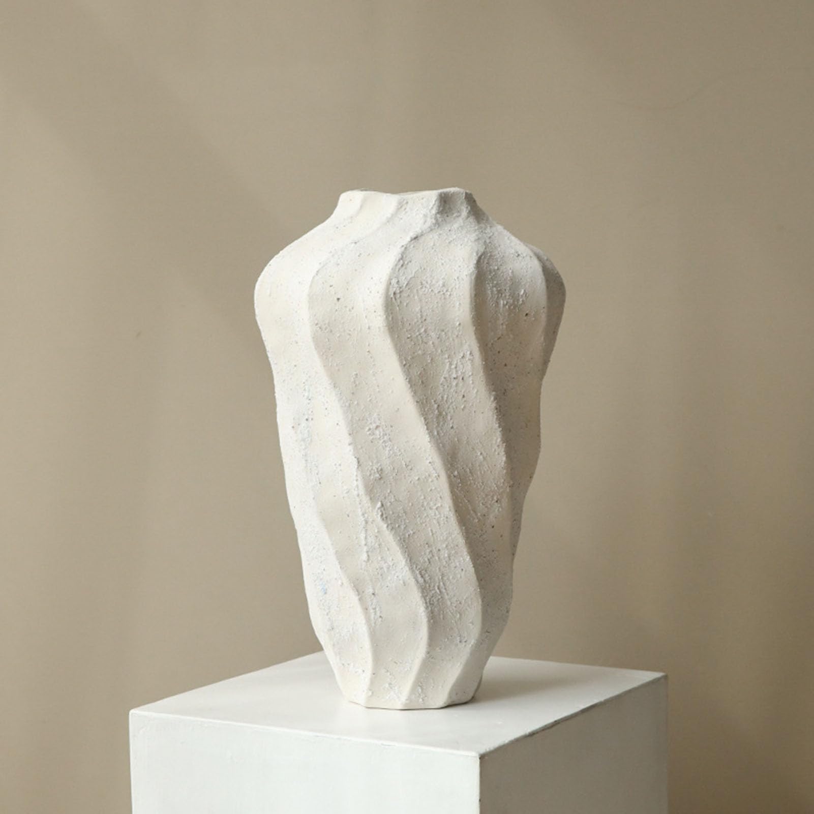 Ceramiczny wazon na kwiaty – nowoczesny, mały, prążkowany, teksturowany wazon na kwiaty do wystroju domu, trawa pampasowa, dekoracyjny, dom wiejski, stolik kawowy, ozdoby kuchenne,S