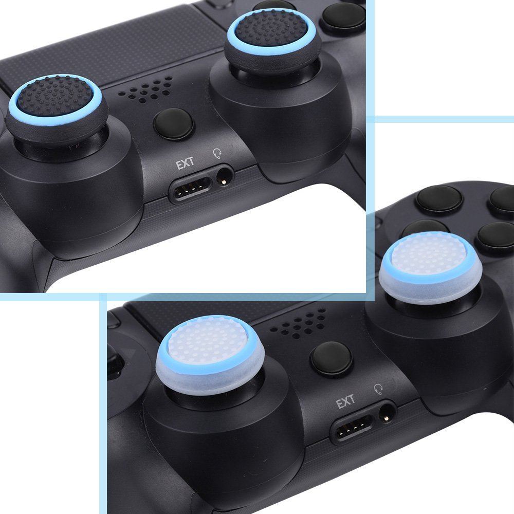 8 Pairs/16 PCS Silicone Luminous Analog Thumb Stick Caps Cover for PS4 PS3 PS2 Xbox One/360 Game Controller
