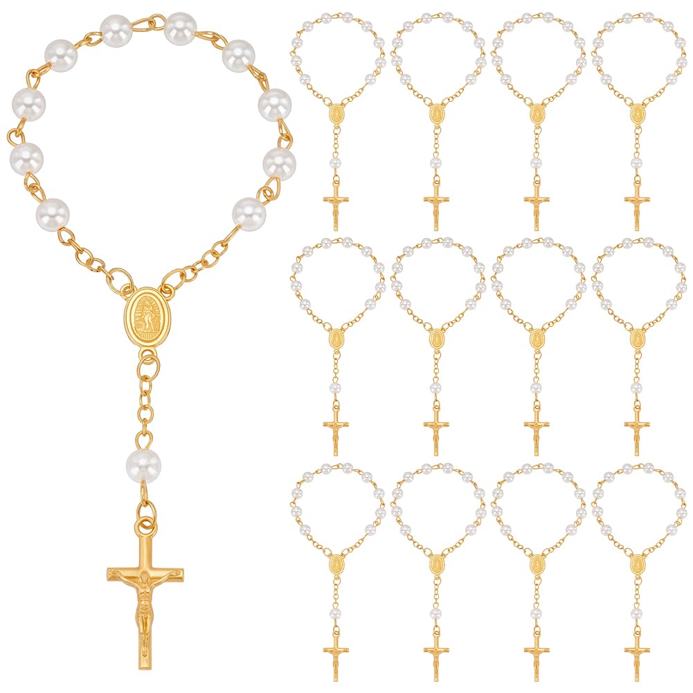ORIGACH 50 mini rosario per battesimo, perle finte sfuse, bomboniere per auto, prima comunione, bomboniere, per battesimo, feste, matrimoni, regali