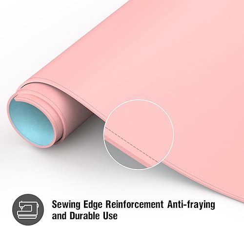 Miniatura 9 de Protector de cuero para escritorio, alfombrilla grande de piel sintética de doble cara, antideslizante e impermeable de 27.5 x 13.8 pulgadas,