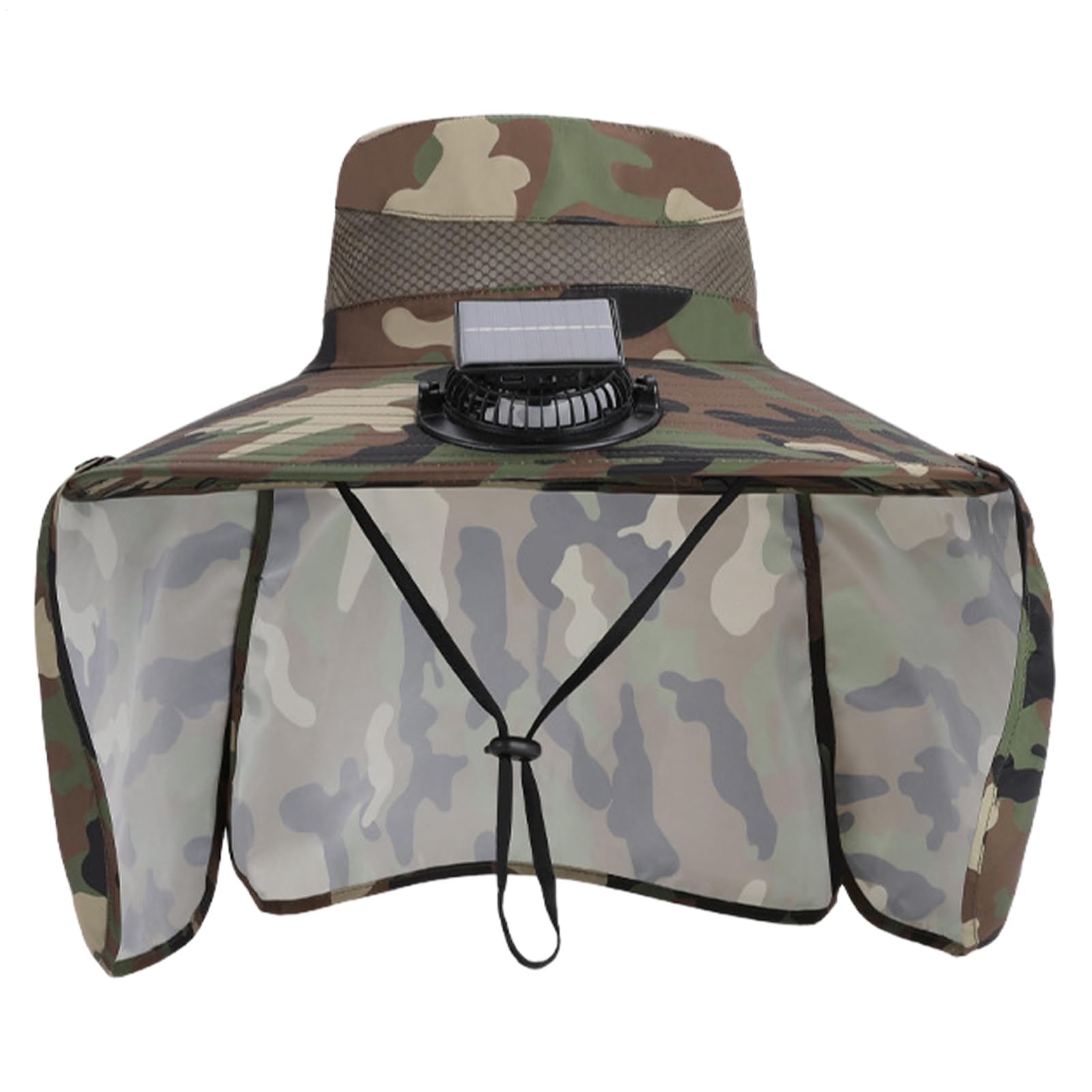 Cappello per ventilatore solare | cappello da pesca traspirante | protezione per la testa a tesa larga con ventilatore solare rimovibile e sottogola per viaggi, sport, attività all'aperto