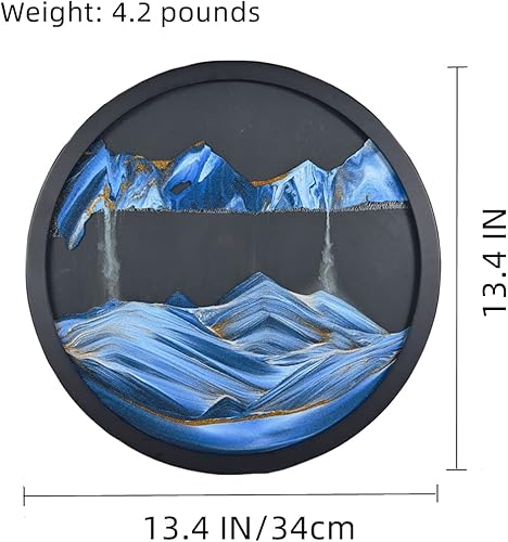 Miniatura 7 de Oneshow Arte de pared de pintura de arena en movimiento de 17.3 pulgadas, colgante circular de pared giratorio de 360, para meditación, decoración