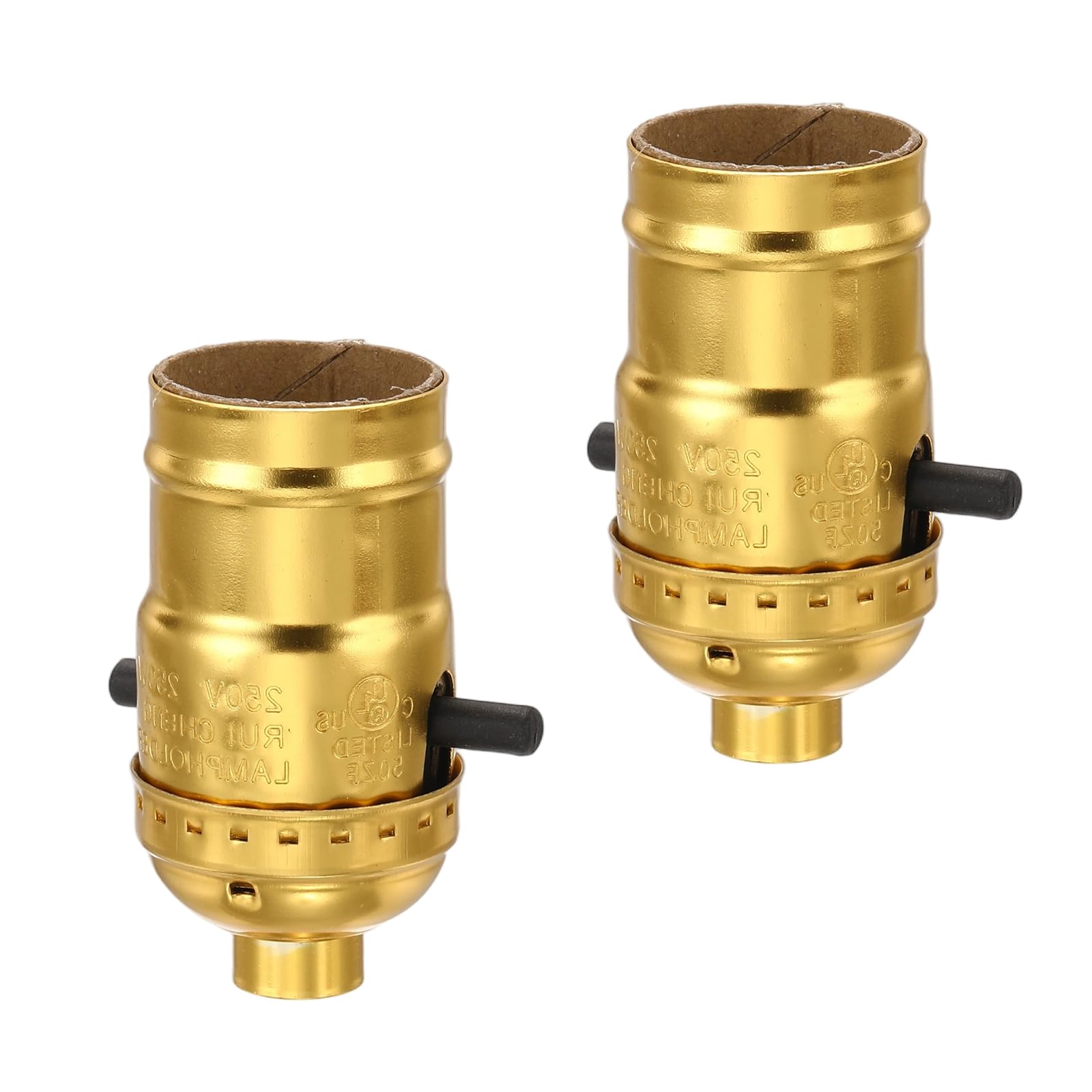 VIAPUICE UL Listed 3 Way Lamp Socket Replacement 2Pack Gold