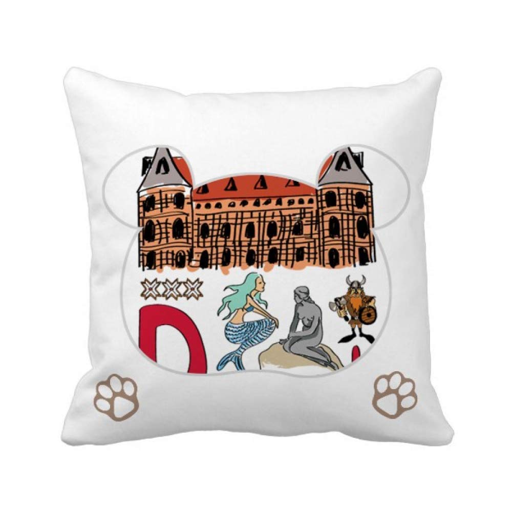 Housse de coussin carrée ours Demark avec fermeture invisible