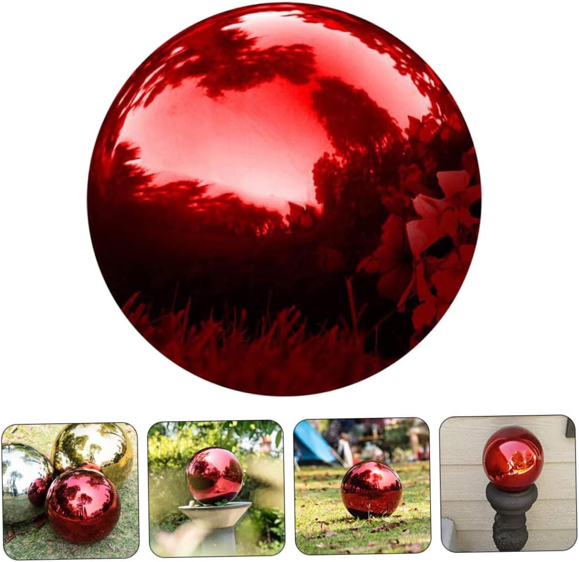 DULAI 2pcs Garden Reflective Ball Christmas Ornaments Outdoor Decorations Outdoor Mirror Garden Spheres Mirror Gazing Ball Decorative Ball Garden Mirror Ball Reflective Globe gem Paint