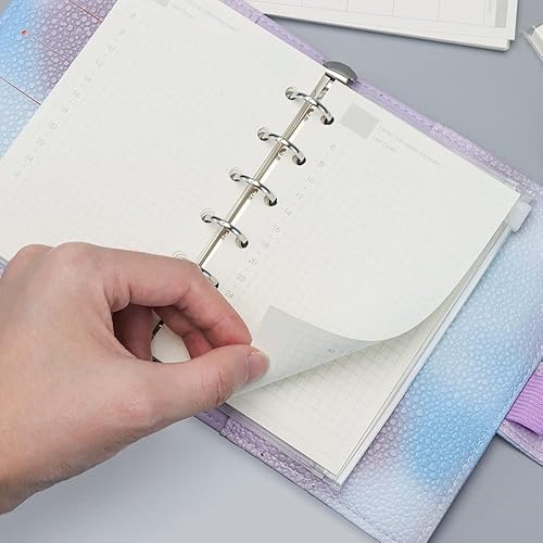Miniatura 3 de AxeWoodz Papel de repuesto A7, paquete de 3 unidades sin fecha diaria, semanal, mensual, papel de relleno perforado de 6 agujeros para planificador,