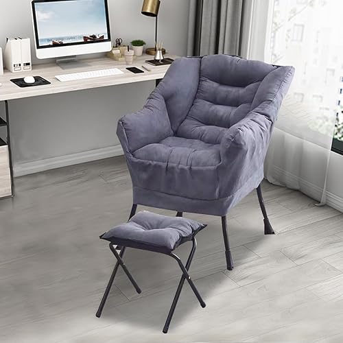 Axonl - Silla perezosa con otomana, sillas modernas para sala de estar, cómoda silla de lectura con reposapiés, sillón con bolsillo lateral para