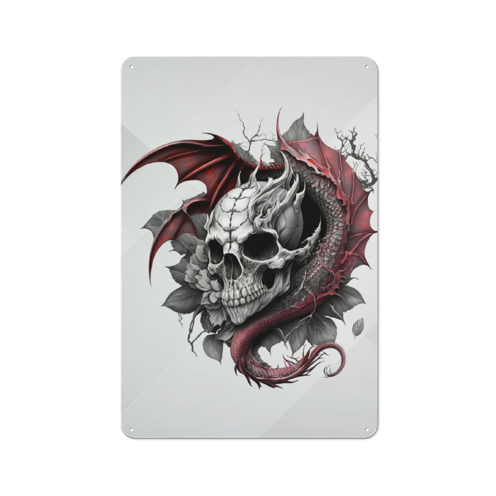 Junmoney Bones Of The Fire Breather Retro-Style Metal Plaque 30X20cm For Kitchen Or Home Bar, Gift For Home Bar Enthusiasts During The Christmas Season