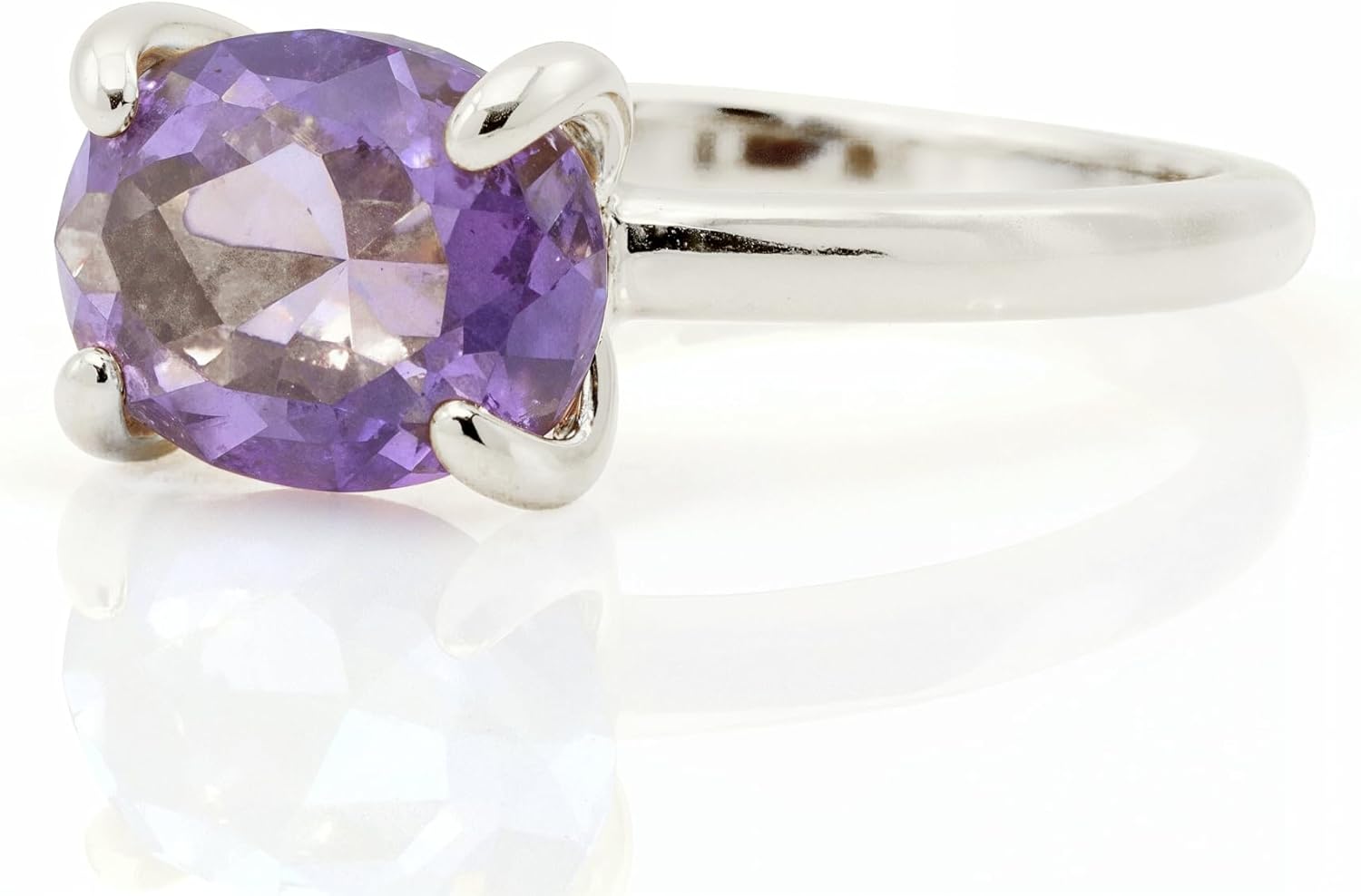 February Birthstone Jewelry - 926 Sterling Silver Amethyst Ring - Artisan-crafted Gem Rings for Every Occasion and Everyday Wear - With Fancy Box