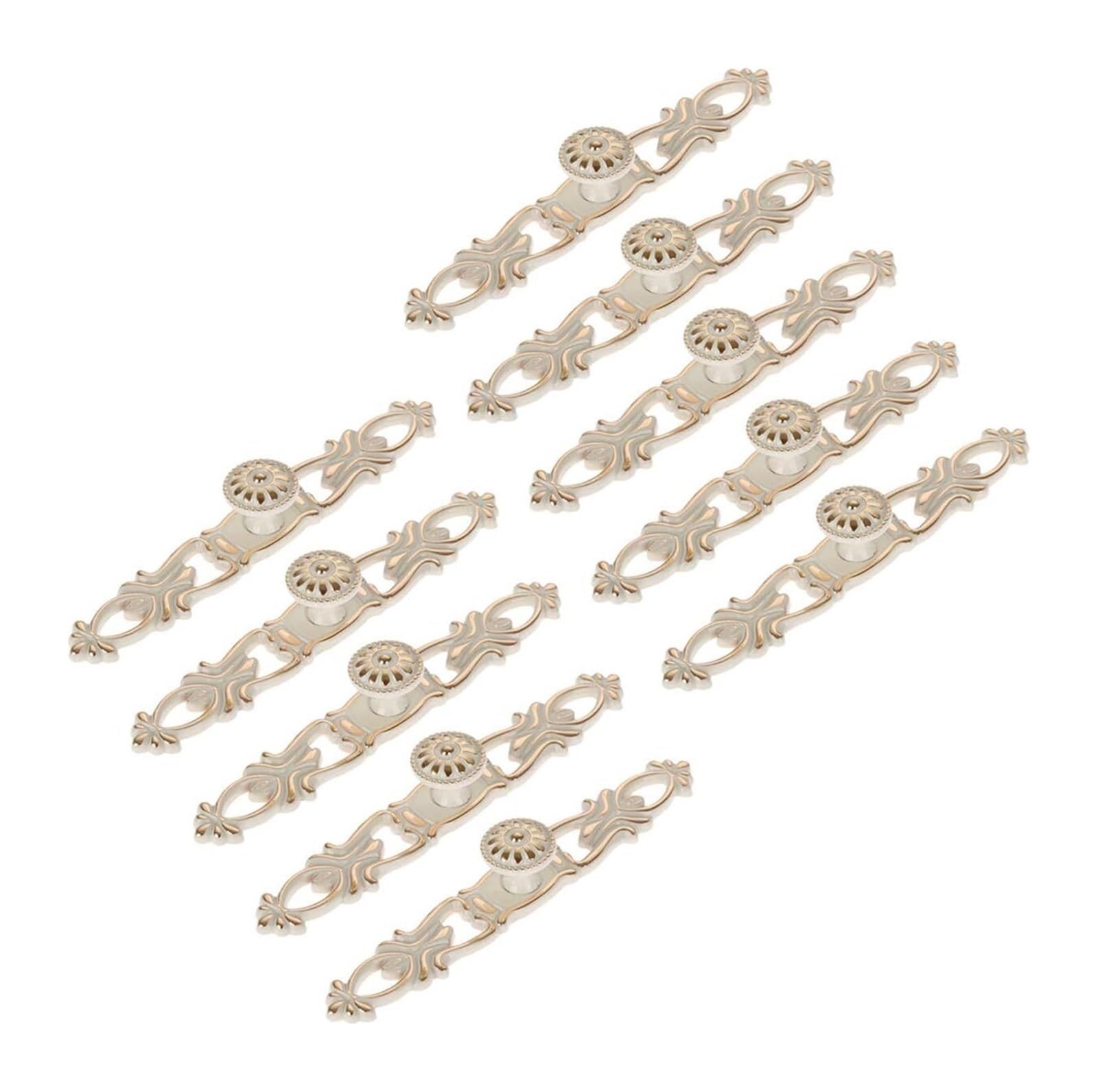EBZFASO European Style Handles, Pack Of 10 Zinc Alloy Cabinet Drawer Closet Handles Pulls Knobs Ivory White