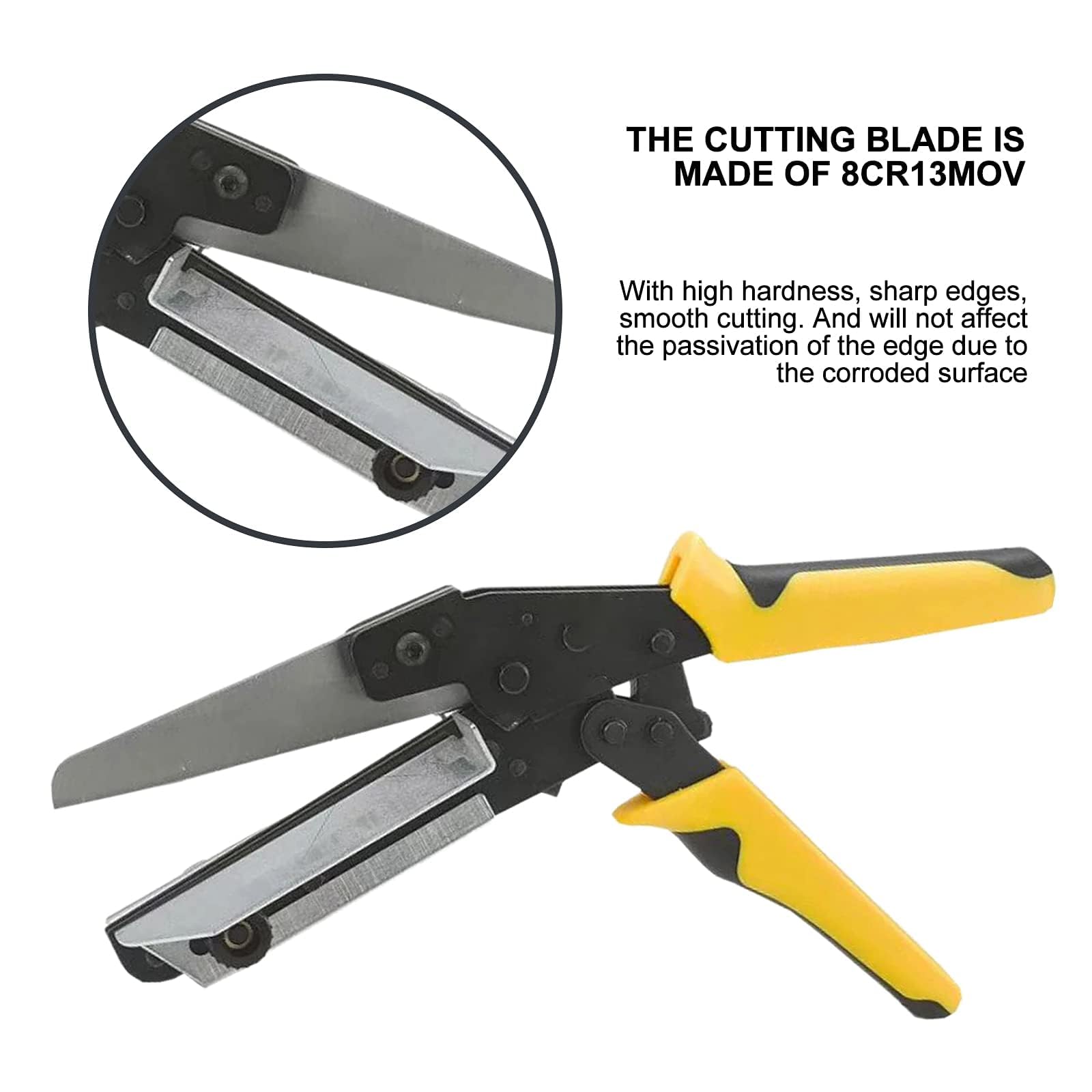SK5 Regulowane nożyce ukośne ze stali węglowej – 45°/90° z blokadą bezpieczeństwa i ergonomicznym uchwytem do rur PVC, kanałów drucianych i miękkiego drewna