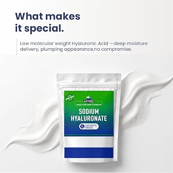 Sodium Hyaluronate Powder Cosmetic Grade 10 g / 0.35 oz - Hyaluronic Acid Powder for Skincare & DIY Cosmetic Formulations