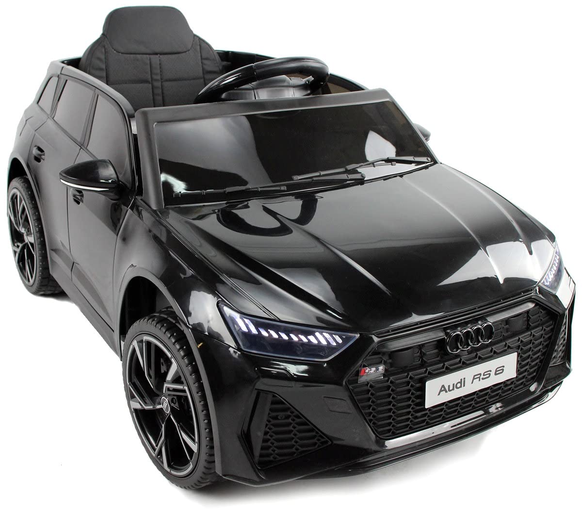Playhouse Kinder Elektroauto Lizenz Audi RS6 12V 7ah, 4 Stoßdämpfer, Eva Räder,Ledersitz, Fernbedienung 2.4g, Kinderauto Kinderfahrzeug (4.Blau)