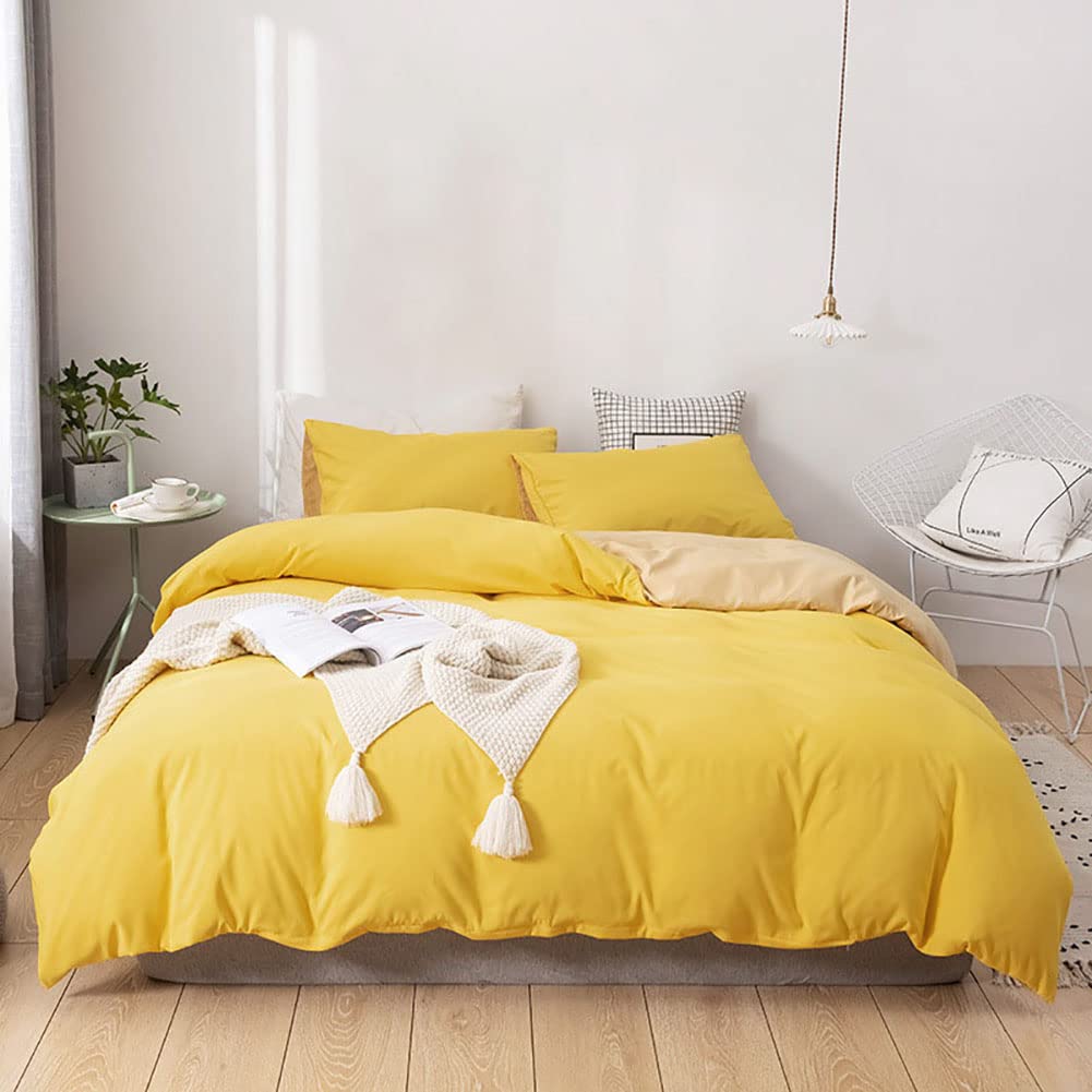 Couvercle de couette unie respirante douce avec fermeture éclair pour lit Queen 200x230cm