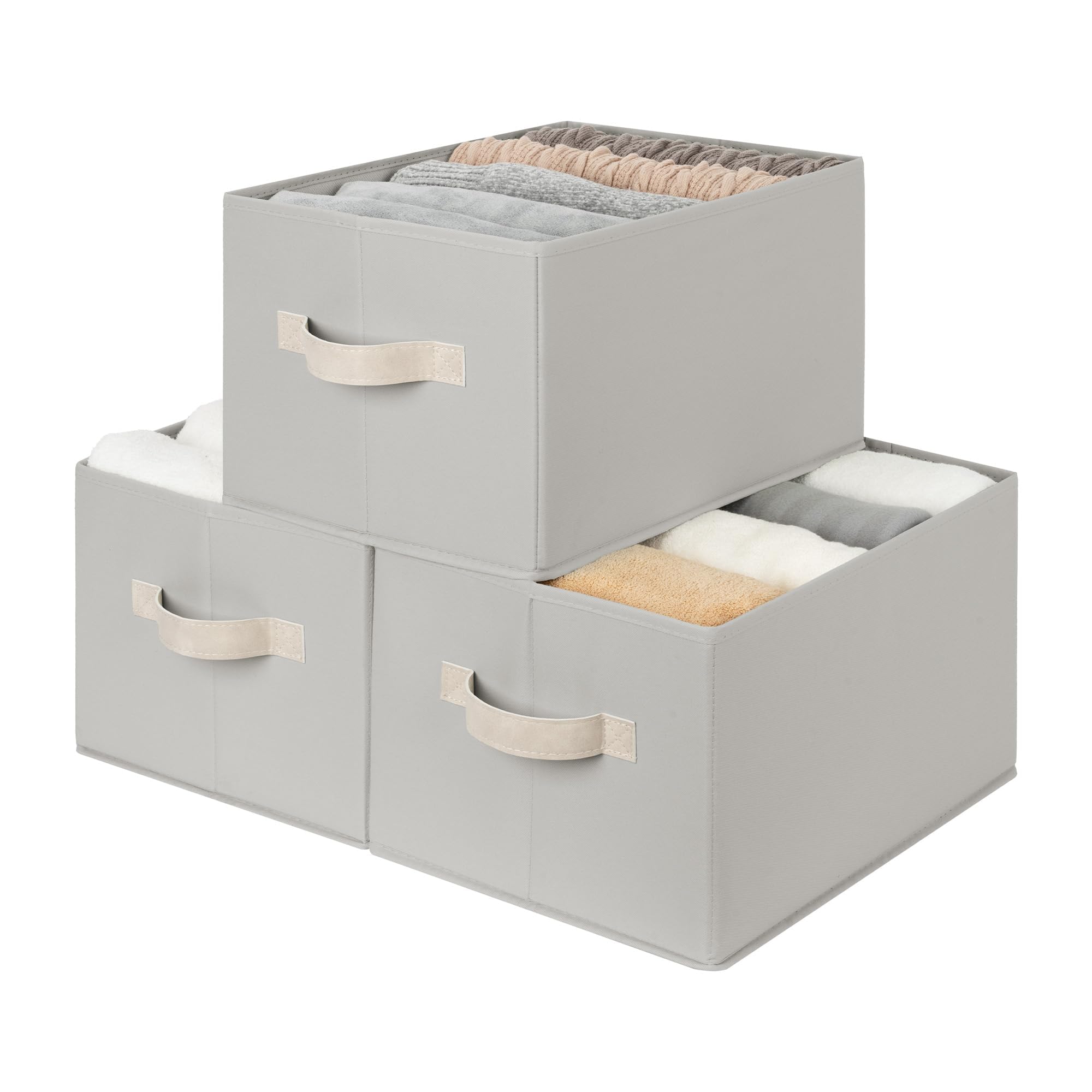 Photo 1 of StorageWorks Large Storage Bins, 3-Pack, Pale Gray