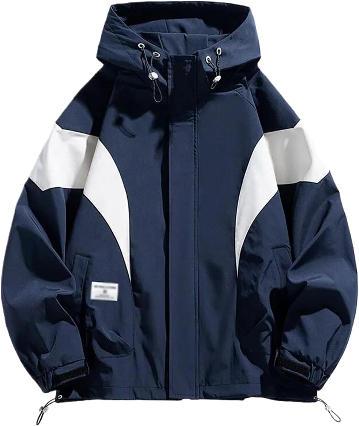 Men Hooded Windbreaker Camping Coats Loose Male Zipper Softshell Jacket