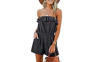 Lopezdress Off the Shoulder Striped Loose One-Piece Romper