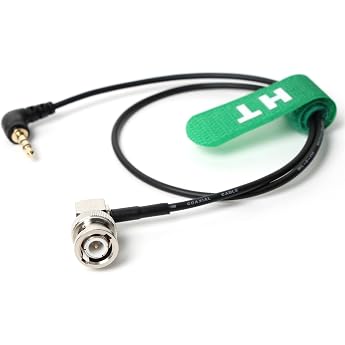 HangTon 8 Right Angle 3.5mm Jack to BNC Timecode Cable for Tentacle Sync with Camera and Mixer