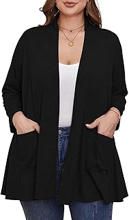 BELAROI Women Cardigan Casual Lightweight Plus Size Cardigan 3/4 Sleeve ...