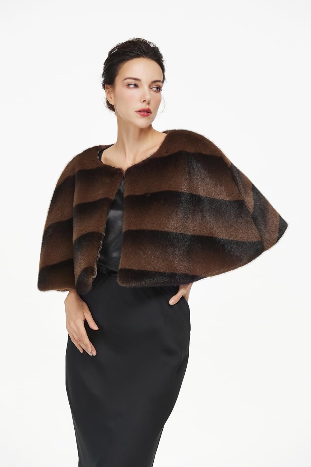 Faux Fur Shawls and Wraps for Formal Evening Dresses Winter Fur Stole Cape Bolero - Image 2