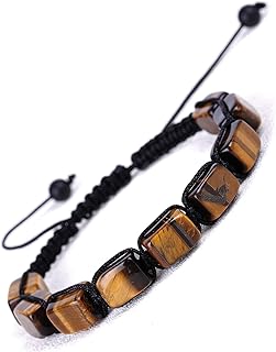 اساور مضفرة قابلة للتعديل مرصعة بـ 7 احجار شاكرا طبيعية واحجار الكريستال العلاجية ريكي الخارقة للطبيعة للنساء والرجال حجر