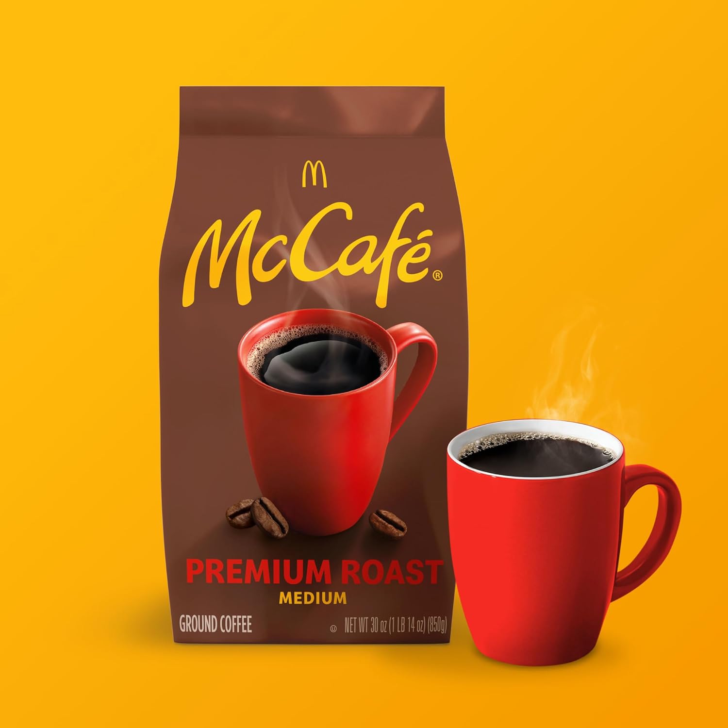 McCafe Premium Roast, Ground Coffee, Medium Roast, Premium Quality, Responsibly Sourced, Kosher Certified, 30oz. Bag