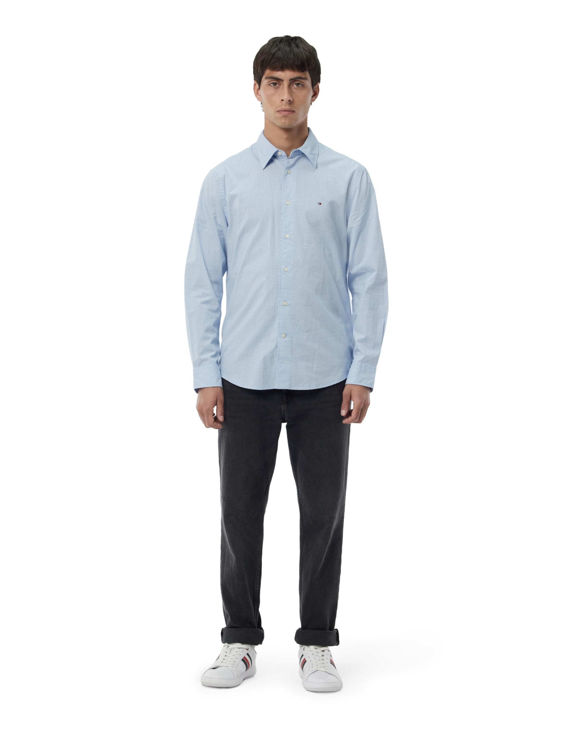 Tommy Hilfiger Camisa Hombre Flex Poplin Mini Print Regular Fit