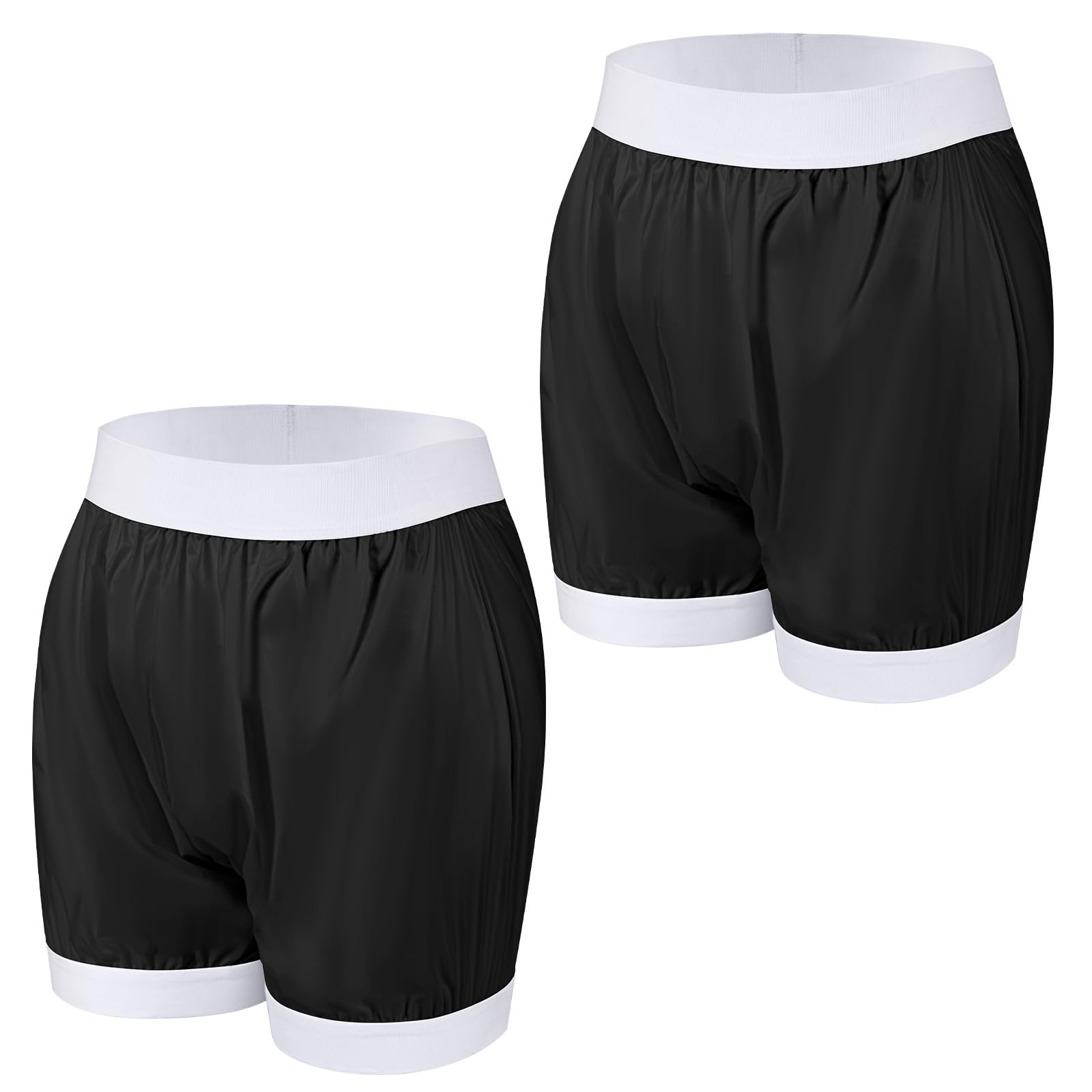 Carer 2 Pcs Adult Diapers Covers for Incontinence Washable Leakproof Boxer Briefs Reusable Waterproof Incontinence Underwear Unisex Black L