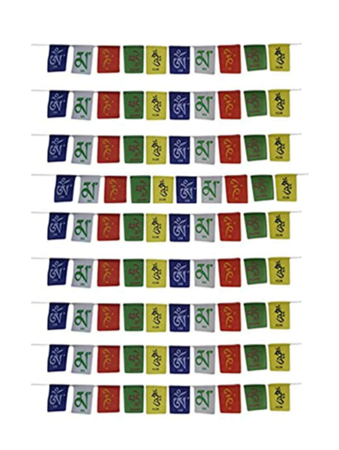 VOILA Hanging Tibetan Buddhist Prayer Cotton Flags for Car Motorbike and Home - Pack of 9-image-36