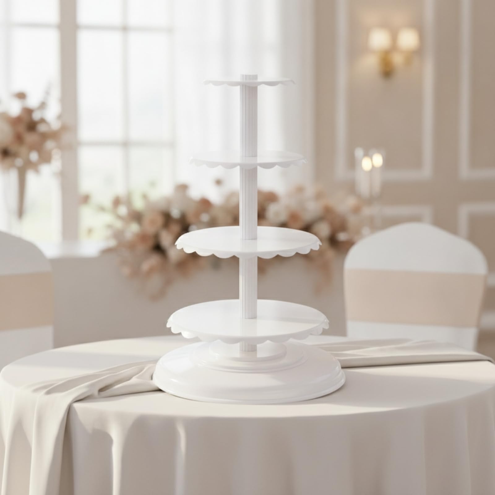 Amagogo Support à Gâteaux à Six Niveaux avec Plaques Diamètres pour Présenter Pâtisseries et Tartes Lors Buffets et Réceptions Mariage