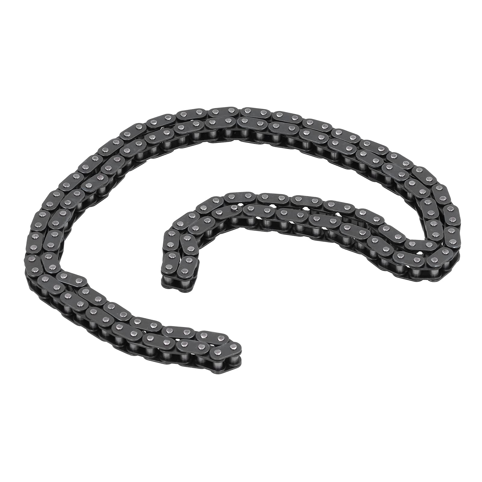 Chaîne d'entraînement 150 maillons, haute résistance, résistante à la rouille, chaîne de rechange durable pour mini PIT Pocket Quad Dirt Bike ATV 43, 47, 49, noir 600 mm