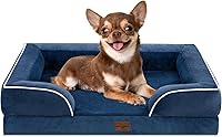 Vista 200 de Comfort Expression - Cama ortopédica para perros extragrandes, 42 x 30 pulgadas, cama impermeable y de apoyo de espuma con cojines removibles, sofá