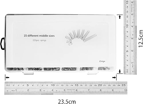 Miniatura 4 de CREEYA Surtido de 225 resortes de compresión pequeños, 15 tamaños diferentes, diámetro del alambre 0.024 in, 0.031 in, 0.039 in, diámetro exterior