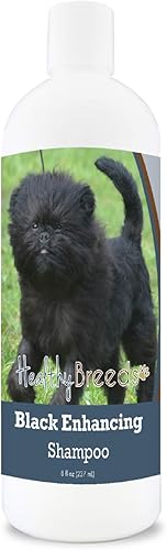 Healthy Breeds Affenpinscher Black Enhancing Shampoo - Limpiador suave con vitamina E, aloe y aceite de coco que añade brillo, brillo e intensidad a
