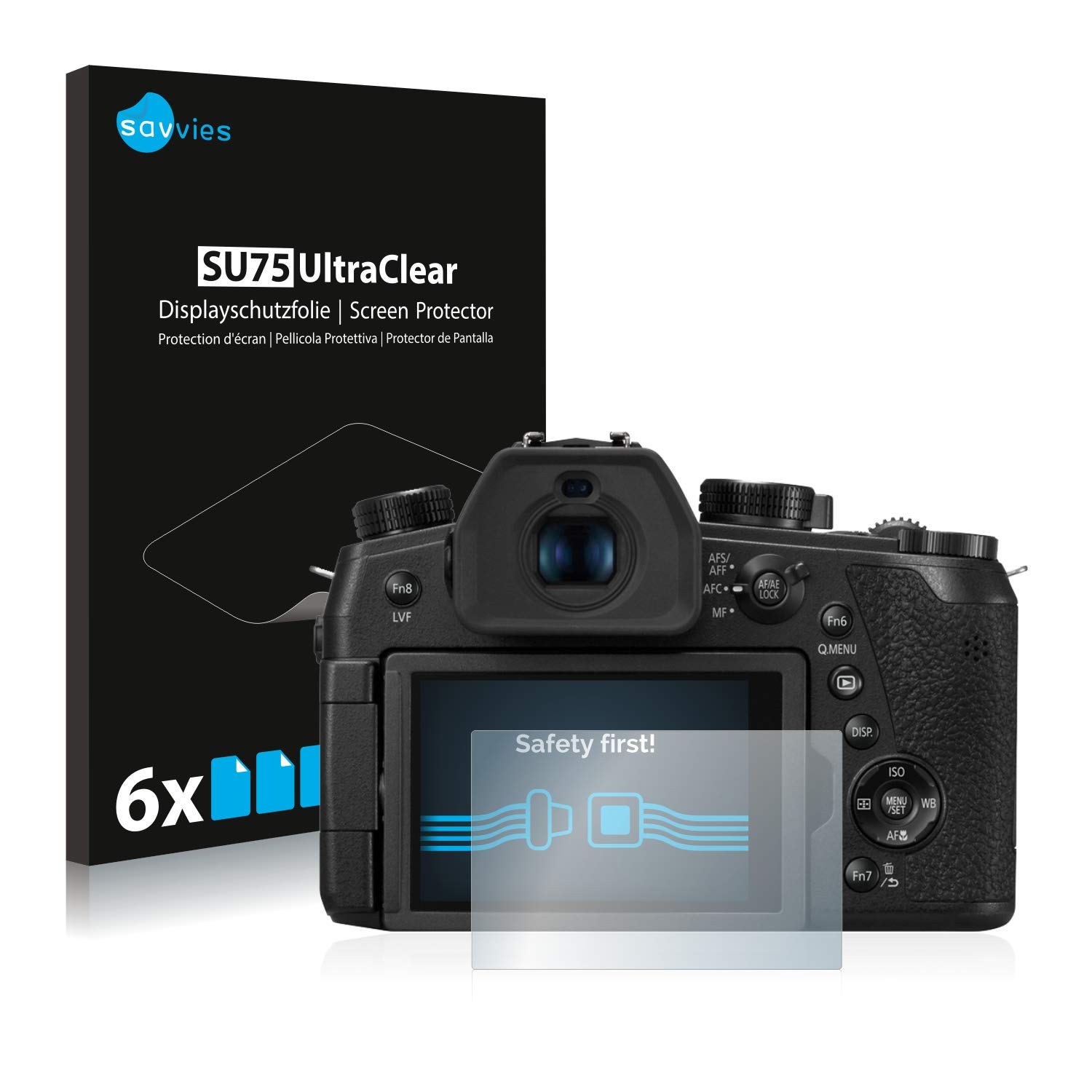 Bedifol 6X Savvies Ultra-Clear Screen Protector for Panasonic Lumix DC-FZ1000 II, accurately Fitting - Simple Assembly - Residue-Free Removal