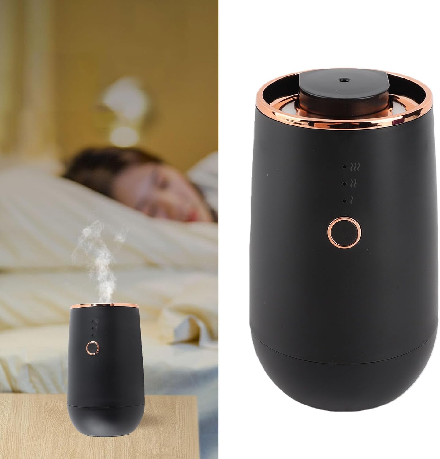 Car Diffuser Efficient Compact Desktop Essential Oil Diffuser for Car Home, Elegant Design, Suitable for Living Room Bedroom Study Room (Black)