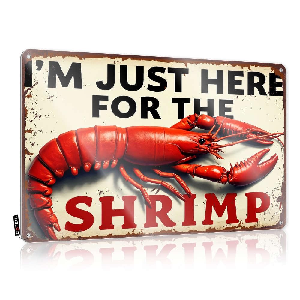 Signs For Garage I'M Just Here For The Shrimp! Tin Sign Tin Bar Signs Metal Sign Funny(20X30CM)
