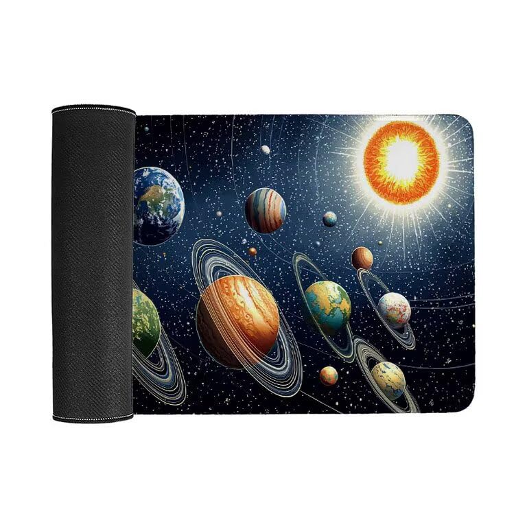 Tappetino Mouse Gaming XXL 1600 x 800 mm Tappetino Antiscivolo Sottomano Da Scrivania Per Mouse e Tastiera, Con Base In Gomma Antiscivolo, Lavabile, Mouse Pad Cosmo pianeta, Regalo per Uomo L-987