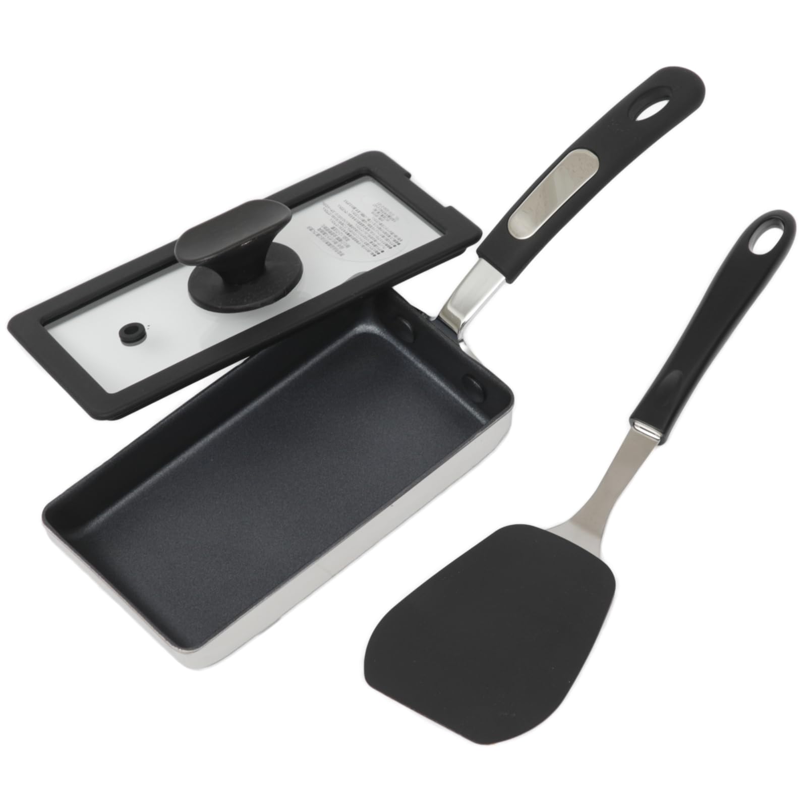 Amazon | スリム玉子焼きセット 蓋 ターナー付き 卵焼き器 エッグパン
