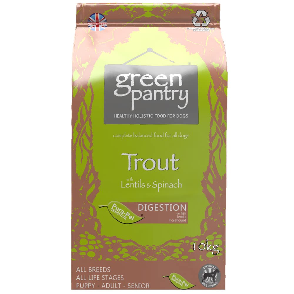 Green Pantry Trout & Salmon with Lentils & Spinach Dry Compete Dog Food - All Life Stages - 10kg