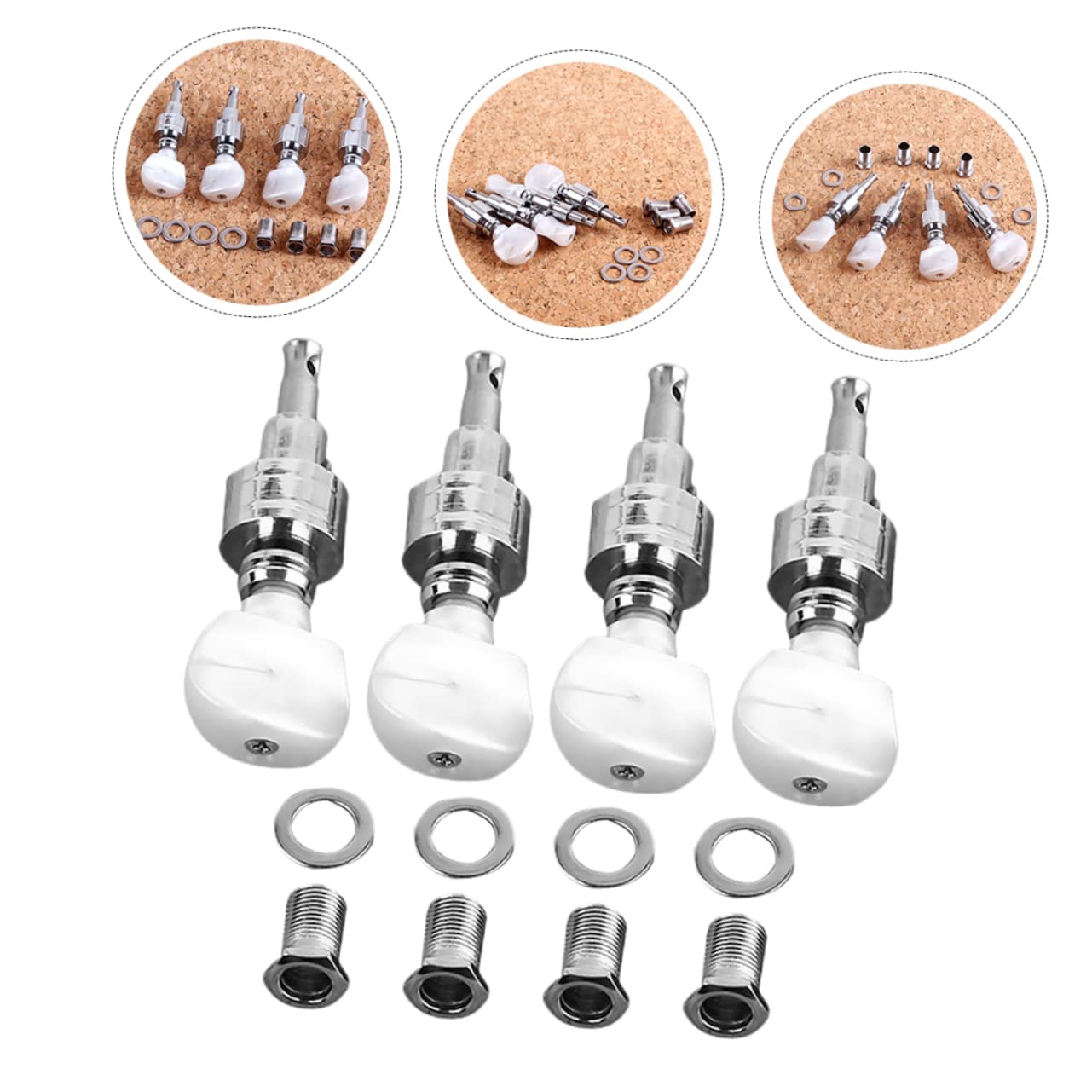 iplusmile Chiavi per Corde Banjo Set da 4 Pezzi con Pioli di Accordatura in Metallo, Accessori Strumenti Musicali Folk, Sostituzione Meccaniche Banjo per Accordatori Facili da Montare