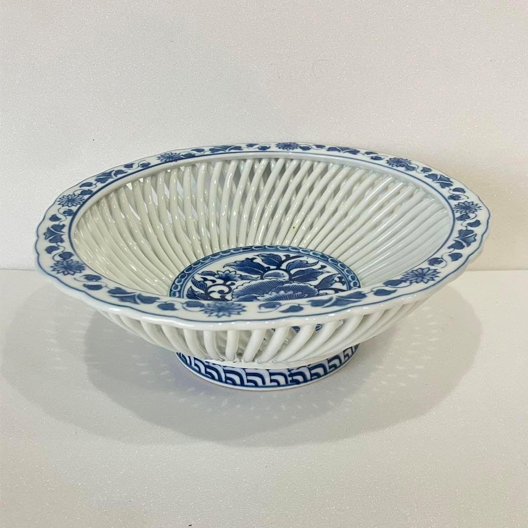 鉢古瀬戸自然釉浅鉢 緑釉薬 菓子鉢 土物皿 料理鉢 古美術 時代物 骨董